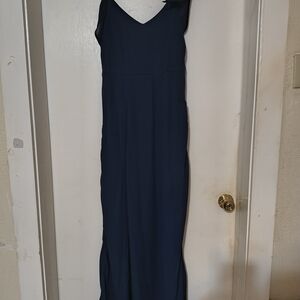 Elegant Navy Blue Sleeveless Dress